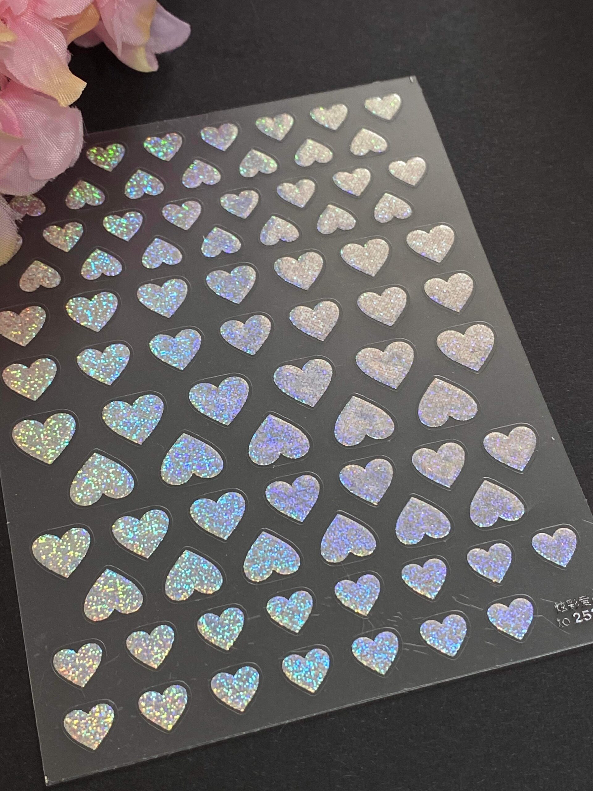 Add Heart Sticker Holographic Hearts – Stickers | Angel Glitter Mats
